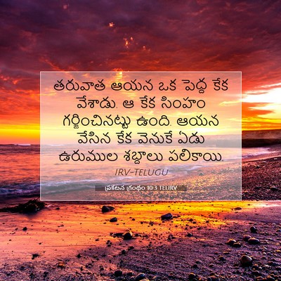 Picture 07 - ప్రకటన గ్రంథం 10:3 TELIRV - తరువాత ఆయన ఒక - Bible Verse Picture