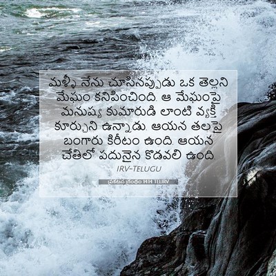 Picture 07 - ప్రకటన గ్రంథం 14:14 TELIRV - మళ్ళీ నేను - Bible Verse Picture