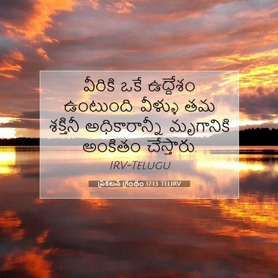 Picture 07 - ప్రకటన గ్రంథం 17:13 TELIRV - వీరికి ఒకే - Bible Verse Picture