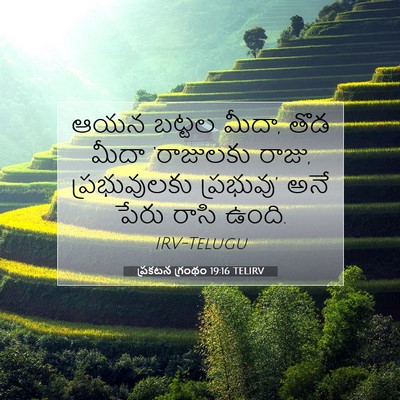 Picture 07 - ప్రకటన గ్రంథం 19:16 TELIRV - ఆయన బట్టల మీదా, తొడ - Bible Verse Picture
