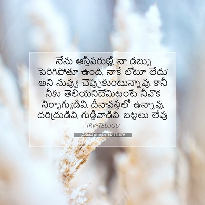 Picture 07 - ప్రకటన గ్రంథం 3:17 TELIRV - ‘నేను - Bible Verse Picture