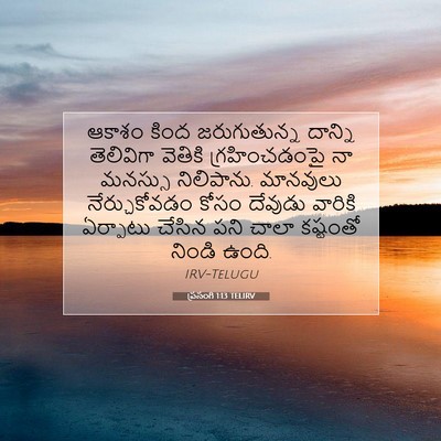 Picture 07 - ప్రసంగి 1:13 TELIRV - ఆకాశం కింద - Bible Verse Picture
