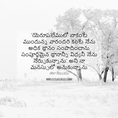 Picture 07 - ప్రసంగి 1:16 TELIRV - “యెరూషలేములో - Bible Verse Picture