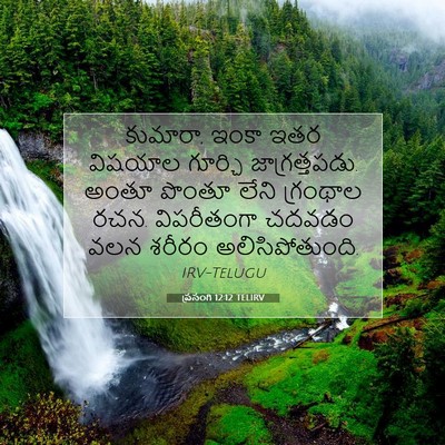 Picture 07 - ప్రసంగి 12:12 TELIRV - కుమారా, ఇంకా ఇతర - Bible Verse Picture
