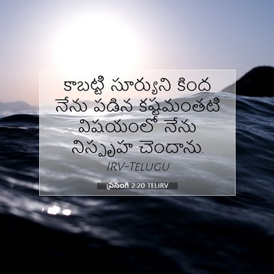 Picture 07 - ప్రసంగి 2:20 TELIRV - కాబట్టి సూర్యుని - Bible Verse Picture