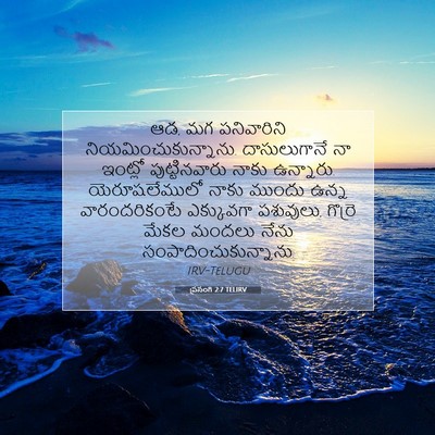 Picture 07 - ప్రసంగి 2:7 TELIRV - ఆడ, మగ పనివారిని - Bible Verse Picture
