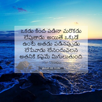 Picture 07 - ప్రసంగి 4:10 TELIRV - ఒకడు కింద పడినా - Bible Verse Picture