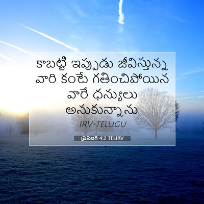 Picture 07 - ప్రసంగి 4:2 TELIRV - కాబట్టి ఇప్పుడు - Bible Verse Picture