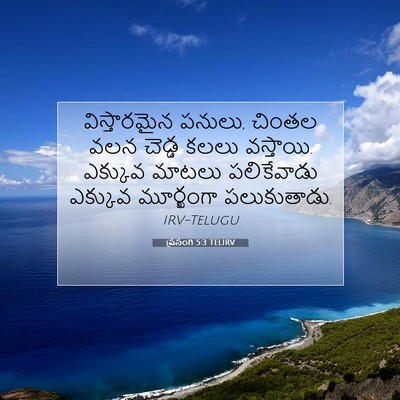 Picture 07 - ప్రసంగి 5:3 TELIRV - విస్తారమైన పనులు, - Bible Verse Picture
