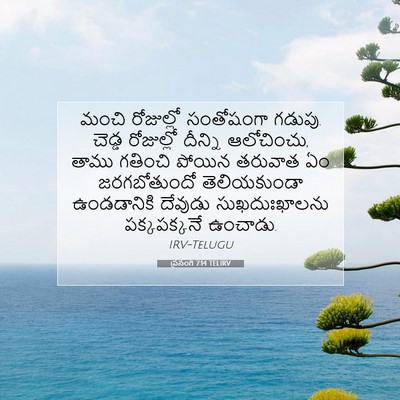 Picture 07 - ప్రసంగి 7:14 TELIRV - మంచి రోజుల్లో - Bible Verse Picture