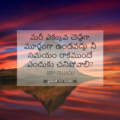 Picture 07 - ప్రసంగి 7:17 TELIRV - మరీ ఎక్కువ - Bible Verse Picture