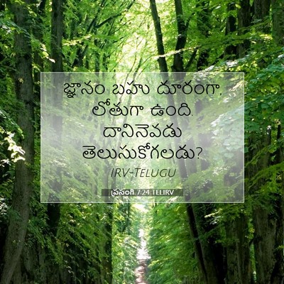 Picture 07 - ప్రసంగి 7:24 TELIRV - జ్ఞానం బహు దూరంగా, - Bible Verse Picture
