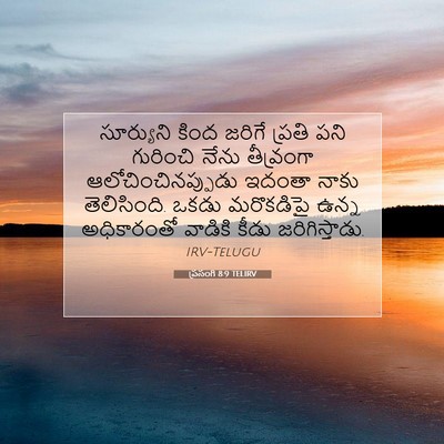 Picture 07 - ప్రసంగి 8:9 TELIRV - సూర్యుని కింద - Bible Verse Picture