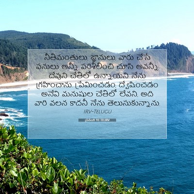 Picture 07 - ప్రసంగి 9:1 TELIRV - నీతిమంతులు, - Bible Verse Picture