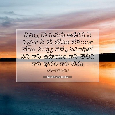 Picture 07 - ప్రసంగి 9:10 TELIRV - నిన్ను చేయమని - Bible Verse Picture