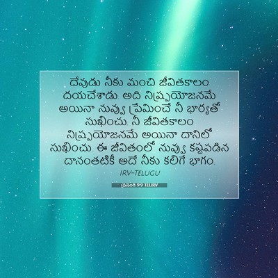 Picture 07 - ప్రసంగి 9:9 TELIRV - దేవుడు నీకు మంచి - Bible Verse Picture