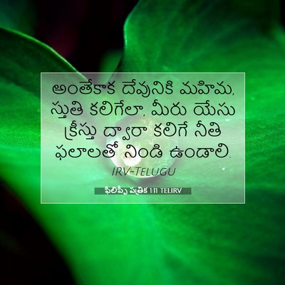 Picture 07 - ఫిలిప్పీ పత్రిక 1:11 TELIRV - అంతేకాక దేవునికి - Bible Verse Picture