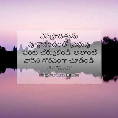 Picture 07 - ఫిలిప్పీ పత్రిక 2:29 TELIRV - ఎపఫ్రొదితును - Bible Verse Picture