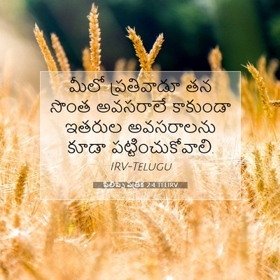 Picture 07 - ఫిలిప్పీ పత్రిక 2:4 TELIRV - మీలో ప్రతివాడూ తన - Bible Verse Picture