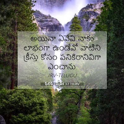 Picture 07 - ఫిలిప్పీ పత్రిక 3:7 TELIRV - అయినా ఏవేవి నాకు - Bible Verse Picture