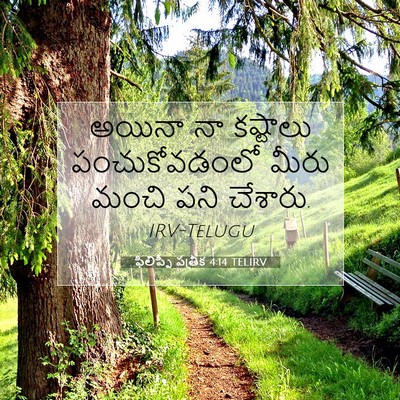 Picture 07 - ఫిలిప్పీ పత్రిక 4:14 TELIRV - అయినా నా కష్టాలు - Bible Verse Picture