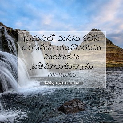 Picture 07 - ఫిలిప్పీ పత్రిక 4:2 TELIRV - ప్రభువులో మనసు - Bible Verse Picture
