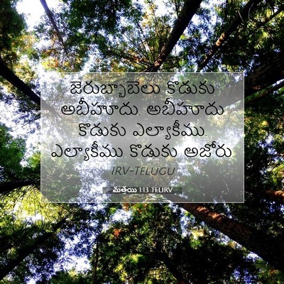 Picture 07 - మత్తయి 1:13 TELIRV - జెరుబ్బాబెలు - Bible Verse Picture