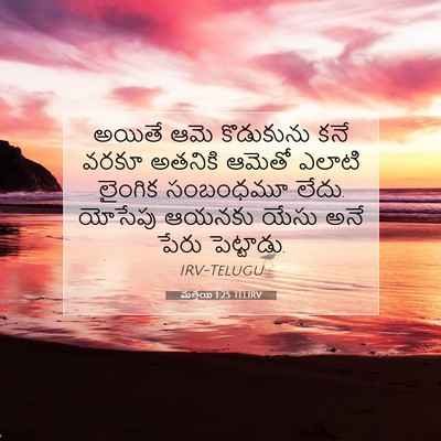 Picture 07 - మత్తయి 1:25 TELIRV - అయితే ఆమె - Bible Verse Picture