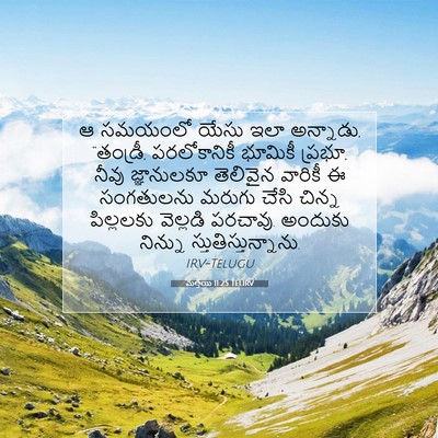 Picture 07 - మత్తయి 11:25 TELIRV - ఆ సమయంలో యేసు ఇలా - Bible Verse Picture