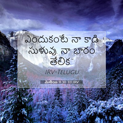 Picture 07 - మత్తయి 11:30 TELIRV - ఎందుకంటే నా కాడి - Bible Verse Picture