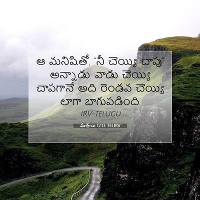 Picture 07 - మత్తయి 12:13 TELIRV - ఆ మనిషితో, “నీ - Bible Verse Picture