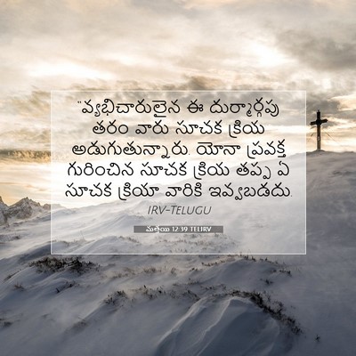 Picture 07 - మత్తయి 12:39 TELIRV - “వ్యభిచారులైన ఈ - Bible Verse Picture