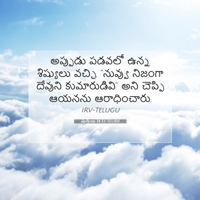 Picture 07 - మత్తయి 14:33 TELIRV - అప్పుడు పడవలో - Bible Verse Picture