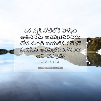 Picture 07 - మత్తయి 15:11 TELIRV - ఒక వ్యక్తి - Bible Verse Picture