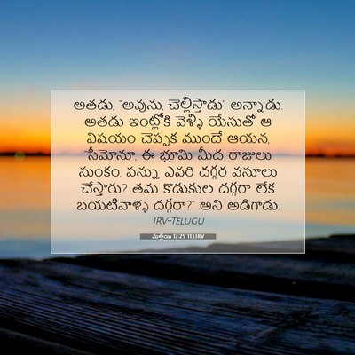 Picture 07 - మత్తయి 17:25 TELIRV - అతడు, “అవును, - Bible Verse Picture