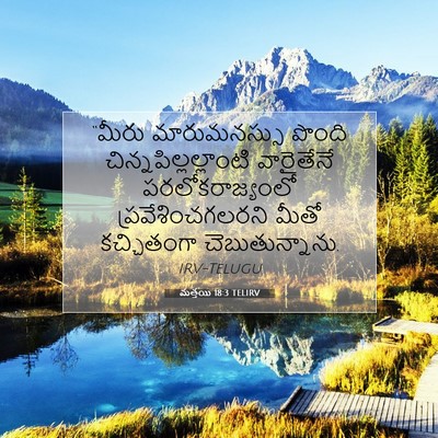 Picture 07 - మత్తయి 18:3 TELIRV - “మీరు మారుమనస్సు - Bible Verse Picture