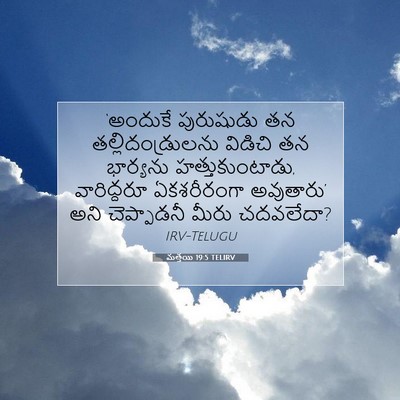Picture 07 - మత్తయి 19:5 TELIRV - ‘అందుకే పురుషుడు - Bible Verse Picture