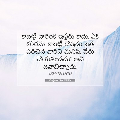 Picture 07 - మత్తయి 19:6 TELIRV - కాబట్టి వారింక - Bible Verse Picture