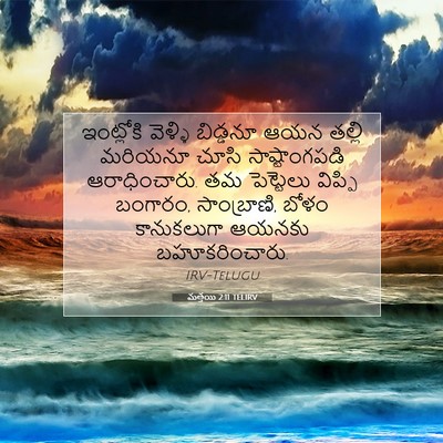 Picture 07 - మత్తయి 2:11 TELIRV - ఇంట్లోకి వెళ్ళి - Bible Verse Picture