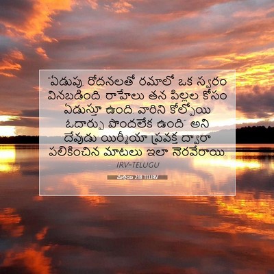Picture 07 - మత్తయి 2:18 TELIRV - “ఏడుపు, రోదనలతో - Bible Verse Picture