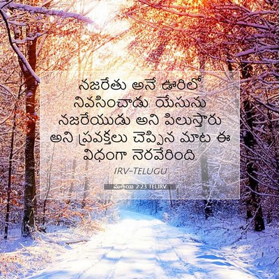 Picture 07 - మత్తయి 2:23 TELIRV - నజరేతు అనే ఊరిలో - Bible Verse Picture