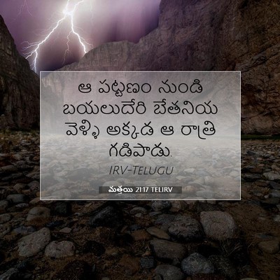 Picture 07 - మత్తయి 21:17 TELIRV - ఆ పట్టణం నుండి - Bible Verse Picture