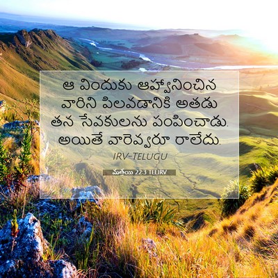 Picture 07 - మత్తయి 22:3 TELIRV - ఆ విందుకు - Bible Verse Picture