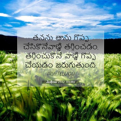 Picture 07 - మత్తయి 23:12 TELIRV - తనను తాను గొప్ప - Bible Verse Picture