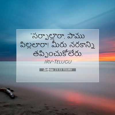 Picture 07 - మత్తయి 23:33 TELIRV - “సర్పాల్లారా, - Bible Verse Picture