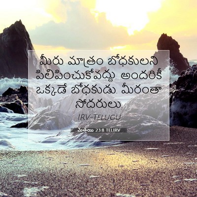 Picture 07 - మత్తయి 23:8 TELIRV - మీరు మాత్రం - Bible Verse Picture