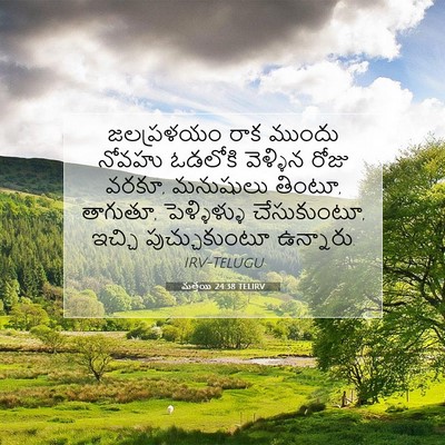 Picture 07 - మత్తయి 24:38 TELIRV - జలప్రళయం రాక - Bible Verse Picture