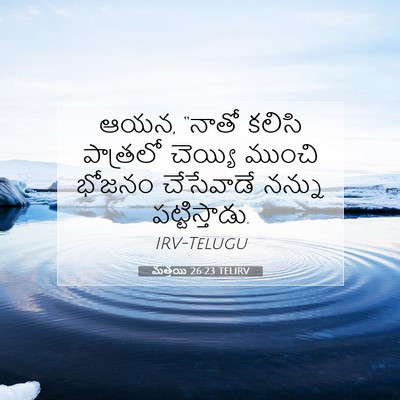 Picture 07 - మత్తయి 26:23 TELIRV - ఆయన, “నాతో కలిసి - Bible Verse Picture