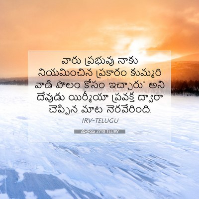 Picture 07 - మత్తయి 27:10 TELIRV - వారు ప్రభువు నాకు - Bible Verse Picture