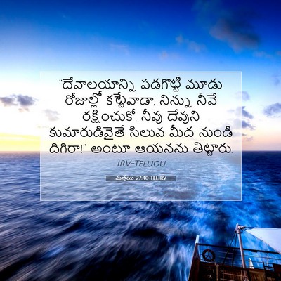 Picture 07 - మత్తయి 27:40 TELIRV - “దేవాలయాన్ని - Bible Verse Picture